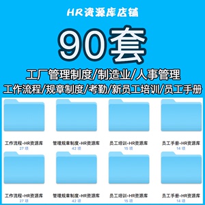 工厂车间制造业人事管理规章制度员工手册新人培训工作流程hr资料